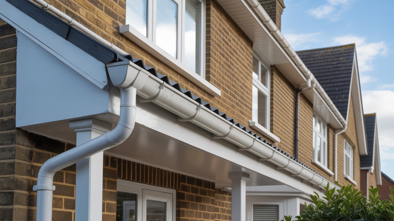 British semi-detached with quality UPVC roofline